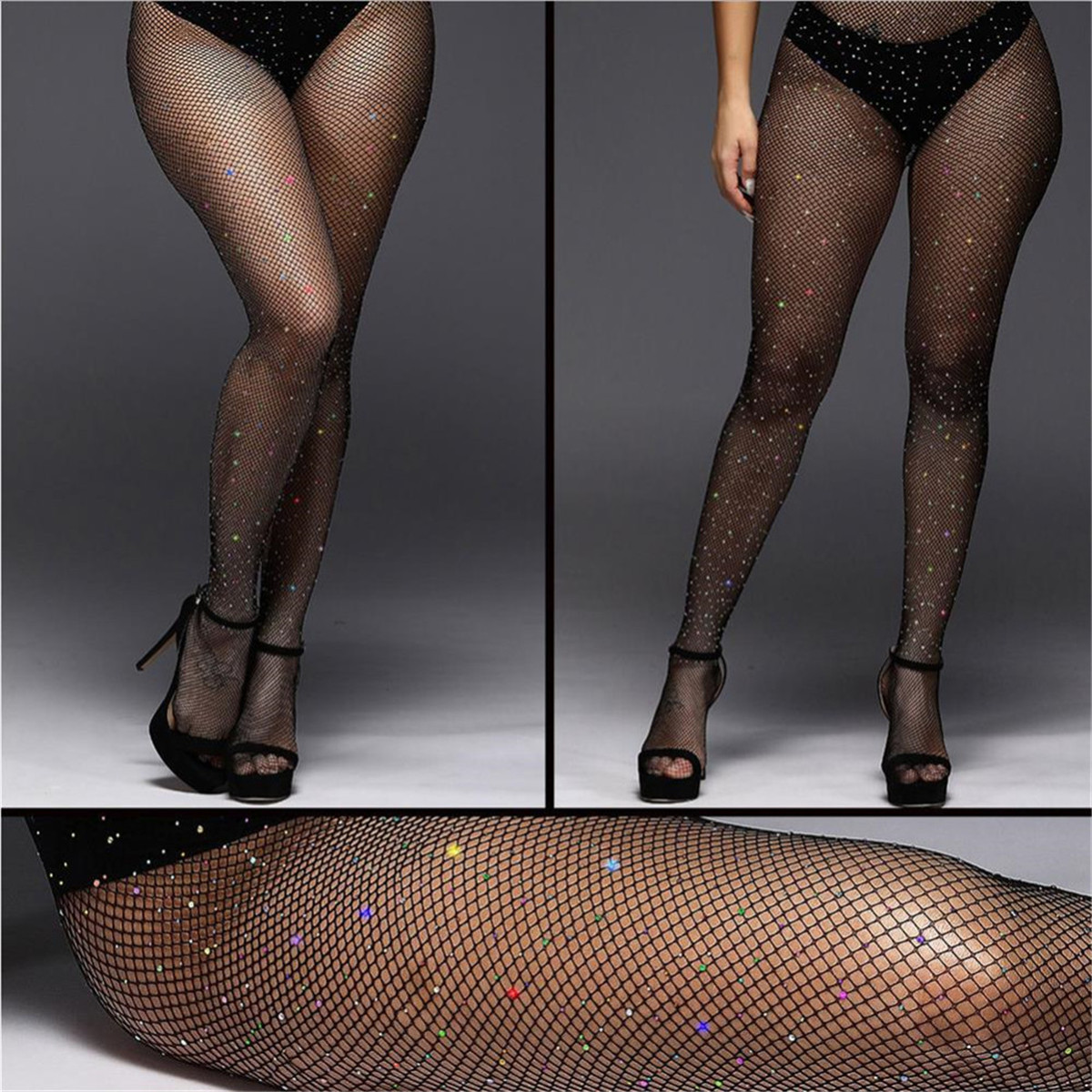 Rhinestone Fishnet Tights Wome - đánh giá và giá Crystal Mesh Fabric